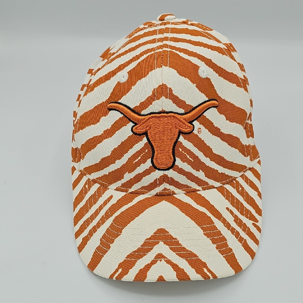 Youth Hat Texas Longhorn Tiger Stripes Orange and White Patterned Ball Cap